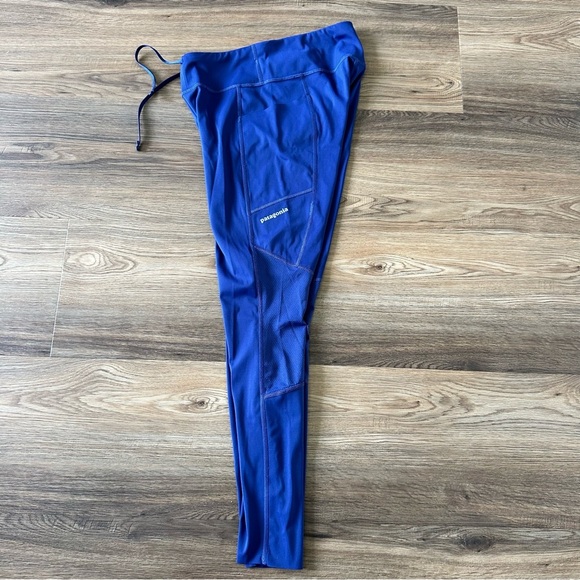Patagonia NetPlus Leggings Womens Small Navy Blue Pants Pockets Logo Active 26” - Picture 3 of 8